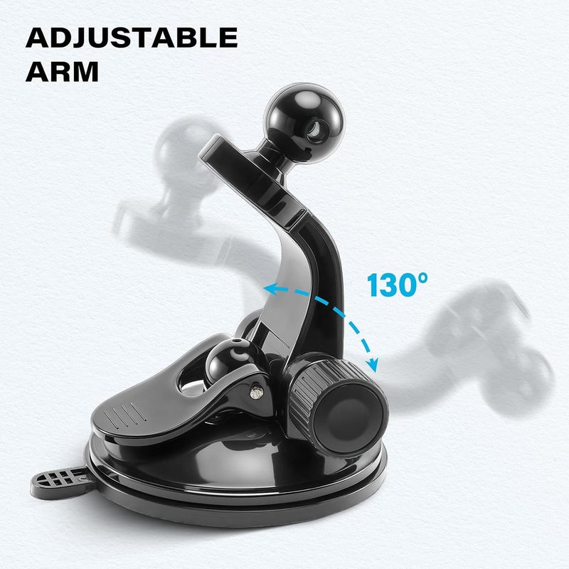1Zero 2 PCS Adjustable GPS Car Mount for Garmin Nuvi Dezl Drive Drivesmart Zumo Driveassist DriveLuxe StreetPilot RV, Replacement Suction Cup GPS Dash Ball Mount Dashboard Windshield Car Holder - Image 2